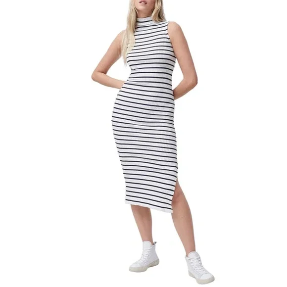 French Connection | Dresses | French Connection Womens Tommy Striped  Sleeveless Midi Dress White Xs 98 Nwt | Poshmark